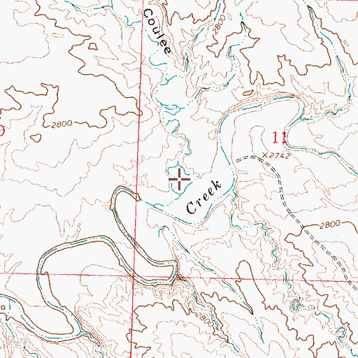Topographic Map of Youderian Coulee, MT
