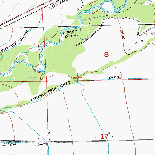 Topographic Map of Young-Pickering Ditch, MT