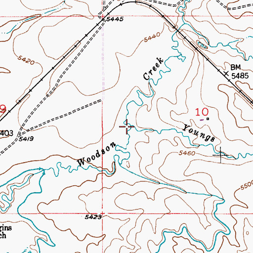 Topographic Map of Youngs Creek, MT
