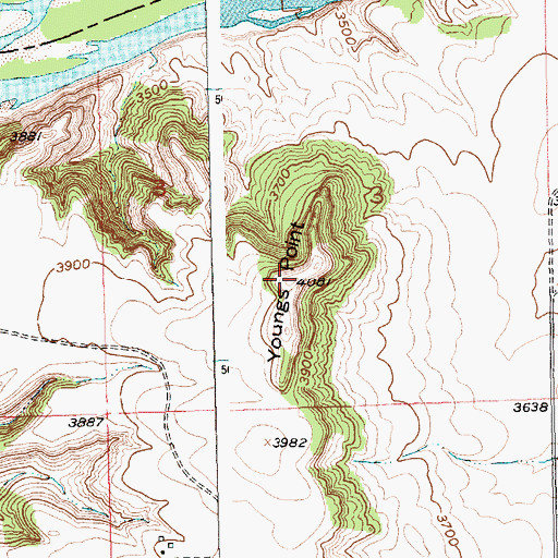 Topographic Map of Youngs Point, MT