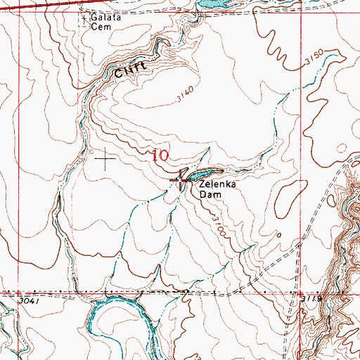Topographic Map of Zelenka Dam, MT