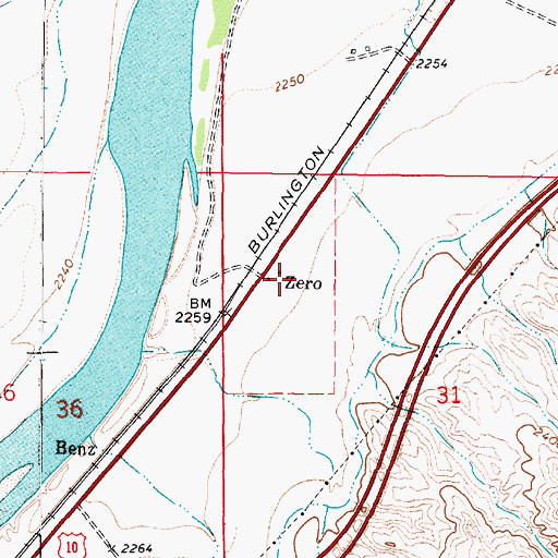 Topographic Map of Zero, MT