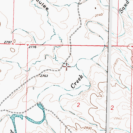 Topographic Map of Ziegele Coulee, MT