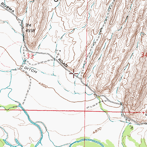 Topographic Map of Ziegler Gulch, MT