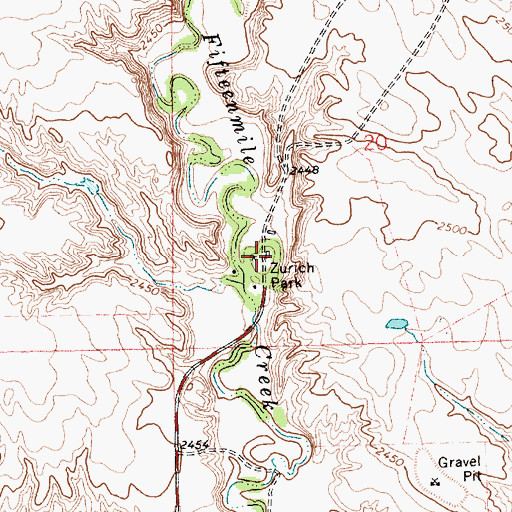 Topographic Map of Zurich Park, MT