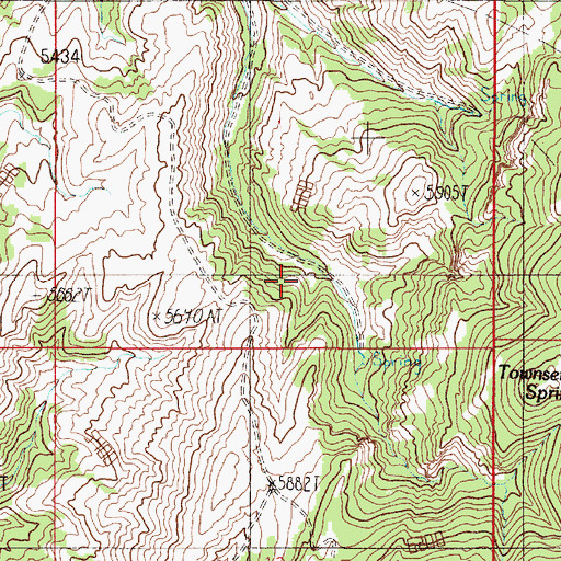 Topographic Map of Round Pole Corrals, MT