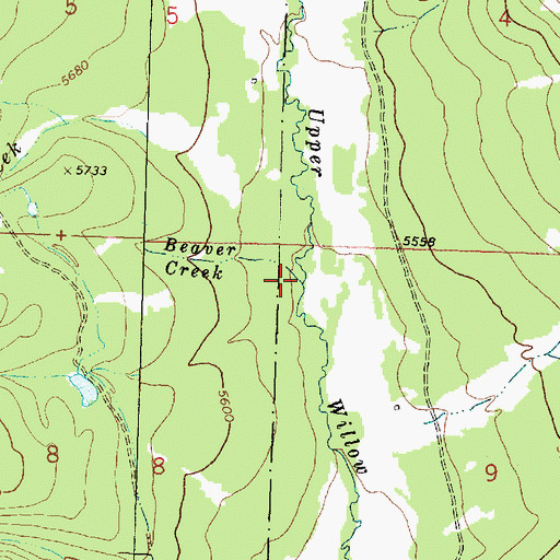 Topographic Map of Beaver Creek, MT