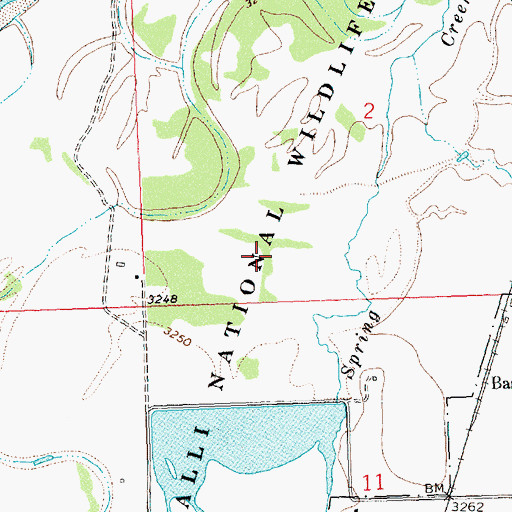 Topographic Map of Lee Metcalf National Wildlife Refuge, MT