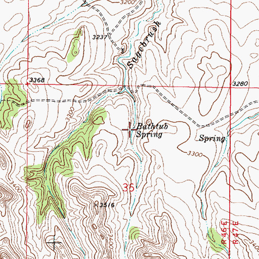 Topographic Map of Bathtub Spring, MT