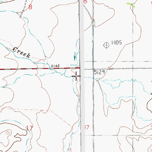 Topographic Map of Billy Creek, MT