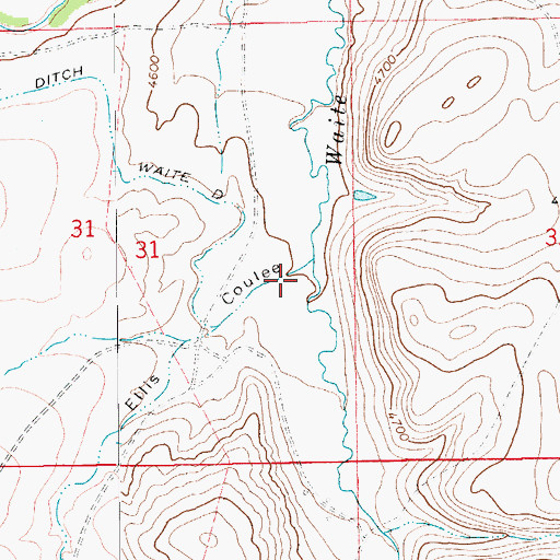 Topographic Map of Ellis Coulee, MT