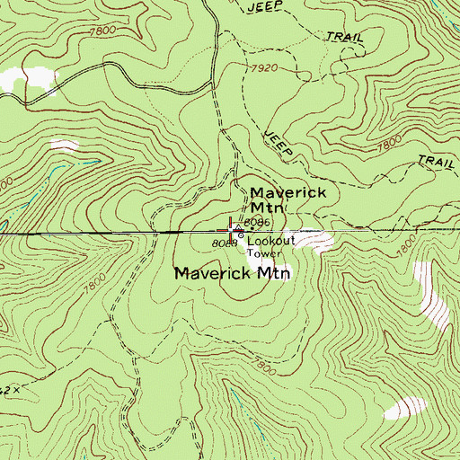 Topographic Map of Maverick Mountain, AZ