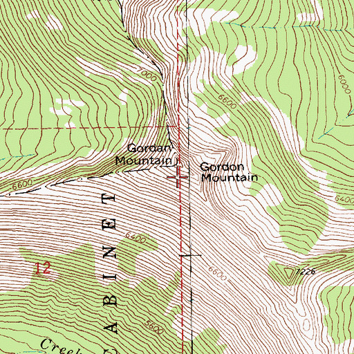 Topographic Map of Gordon Mountain, MT