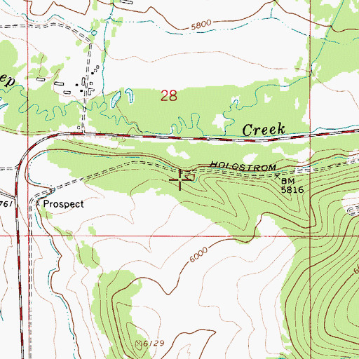 Topographic Map of Holmstrom Ditch, MT