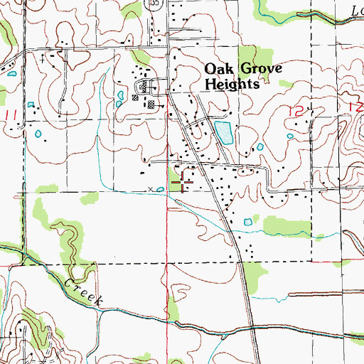 Topographic Map of Oak Grove Heights Baptist Church, AR