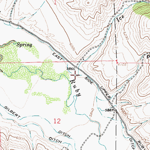 Topographic Map of Ice Creek, MT