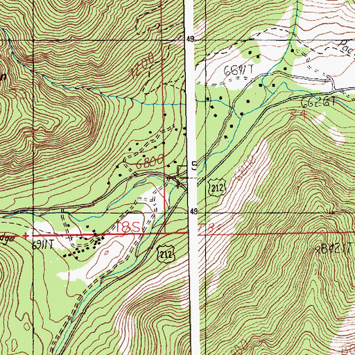 Topographic Map of Lake Fork, MT