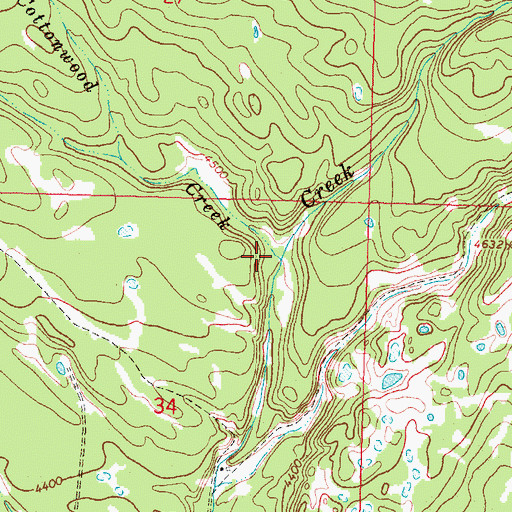 Topographic Map of Lost Creek, MT