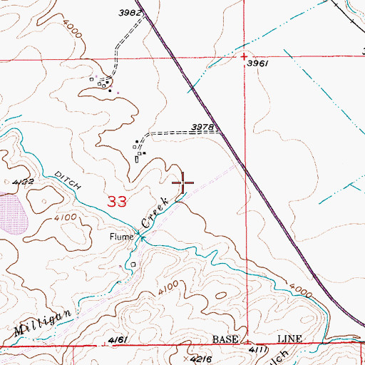 Topographic Map of Milligan Creek, MT