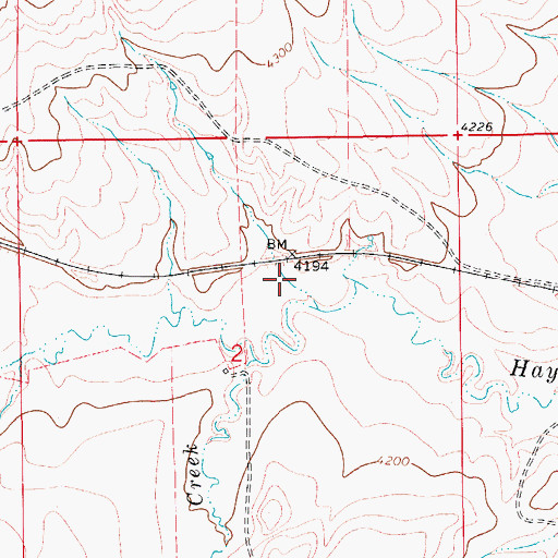 Topographic Map of Old Geyser Creek, MT