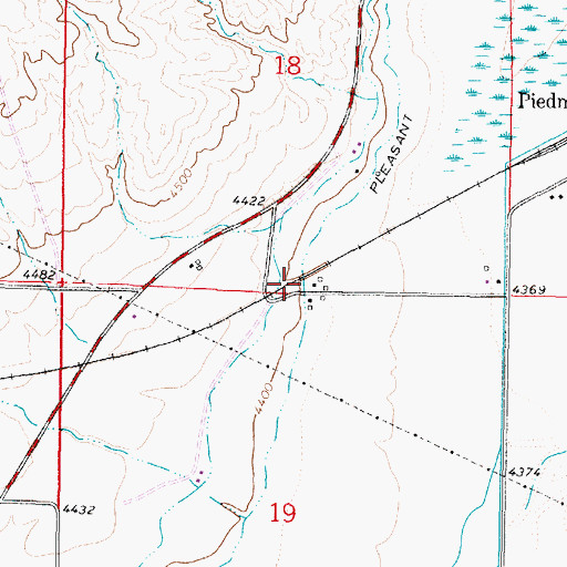 Topographic Map of Pleasant Valley Ditch, MT