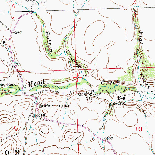 Topographic Map of Rotten Coulee, MT