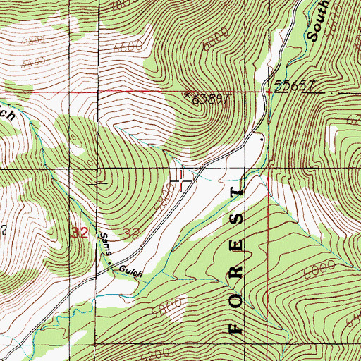 Topographic Map of Sams Gulch, MT