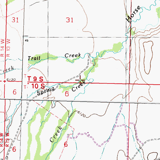 Topographic Map of Spring Creek, MT