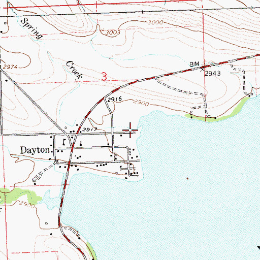 Topographic Map of Spring Creek, MT