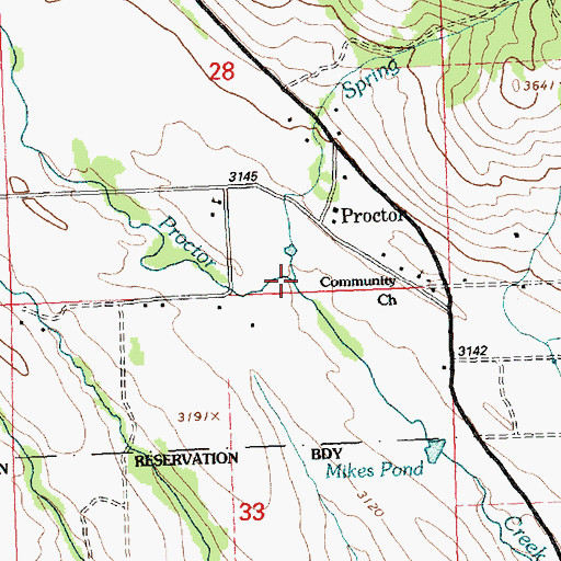 Topographic Map of Spring Creek, MT