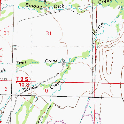 Topographic Map of Trail Creek, MT