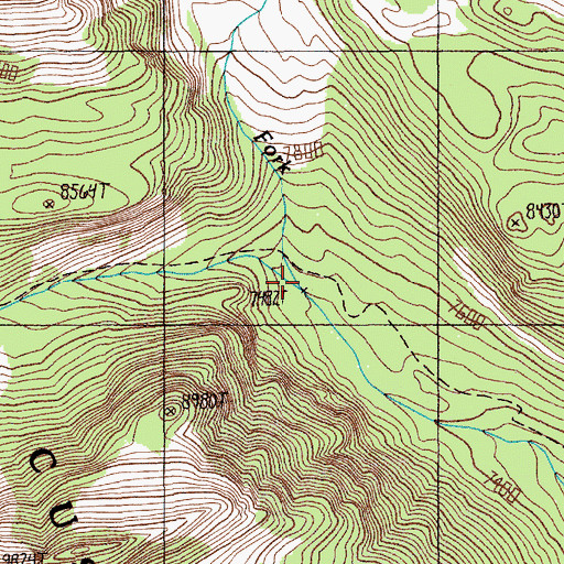 Topographic Map of North Fork Wounded Man Creek, MT