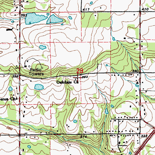 Topographic Map of Oakdale Landmark Missionary Baptist Church, AR