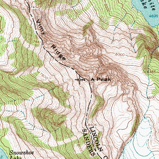 Topographic Map of A Peak, MT