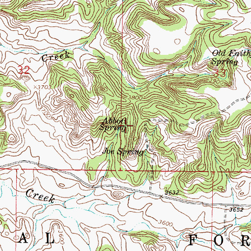 Topographic Map of Abbott Spring, MT