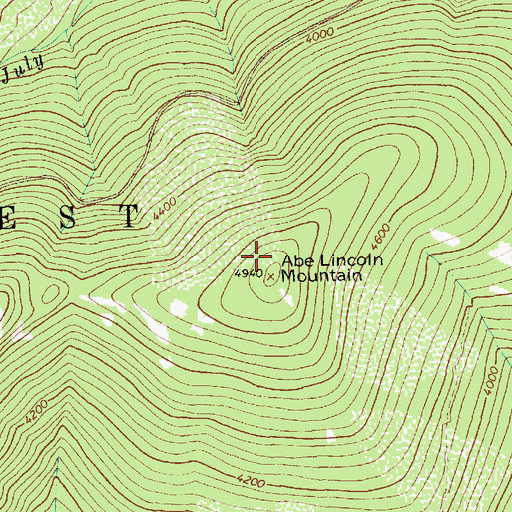 Topographic Map of Abe Lincoln Mountain, MT