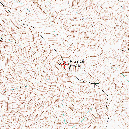 Topographic Map of Absaroka Range, WY