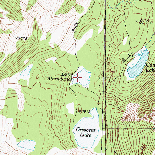 Topographic Map of Lake Abundance, MT