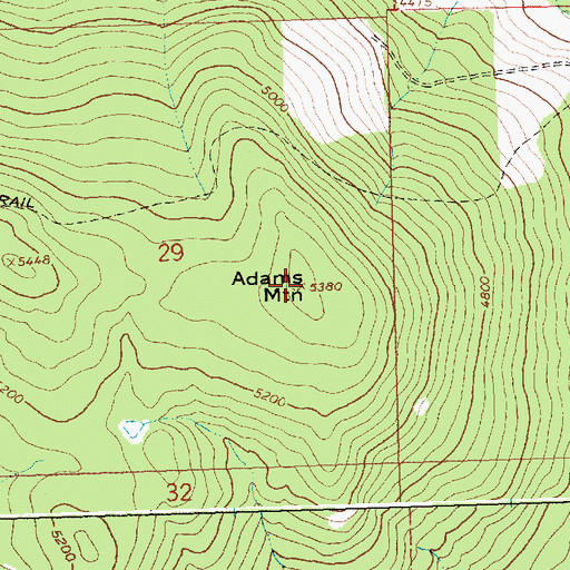 Topographic Map of Adams Mountain, MT