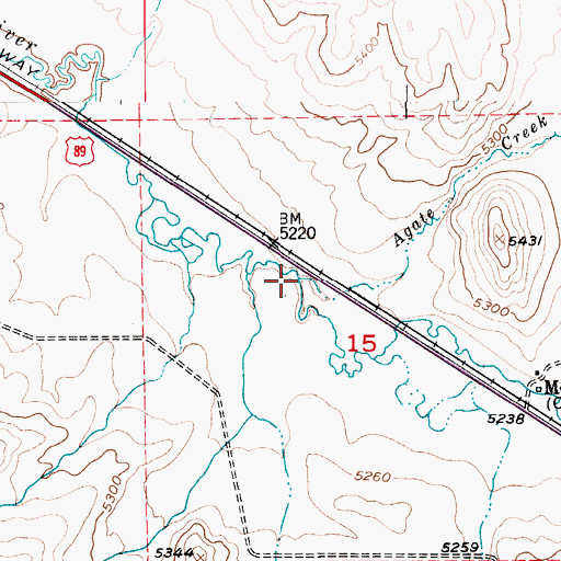 Topographic Map of Agate Creek, MT