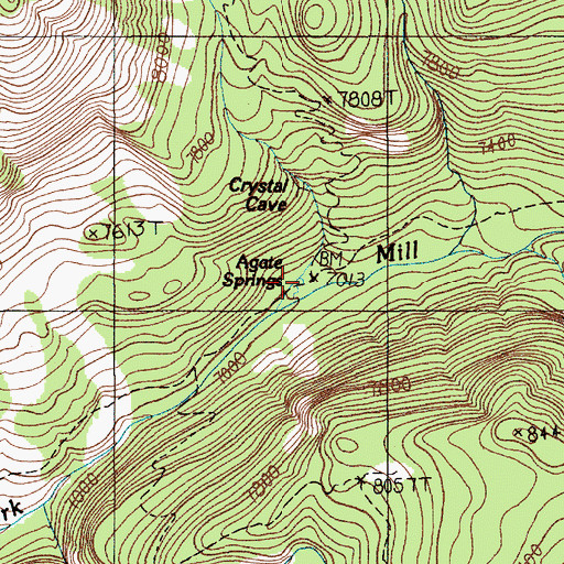Topographic Map of Agate Springs, MT