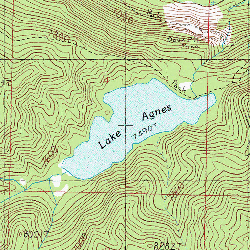 Topographic Map of Lake Agnes, MT