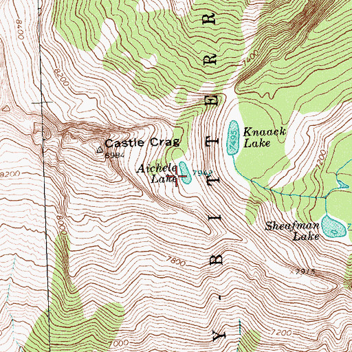 Topographic Map of Aichele Lake, MT