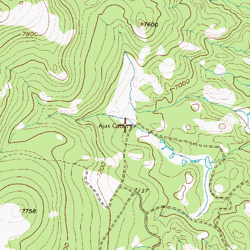 Topographic Map of Ajax Cabin, MT