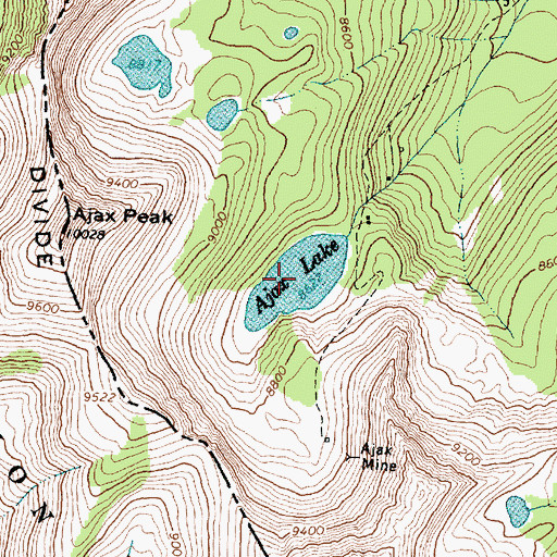 Topographic Map of Ajax Lake, MT