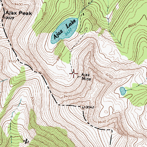 Topographic Map of Ajax Mine, MT