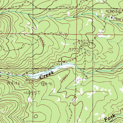 Topographic Map of Ajax Mine, MT