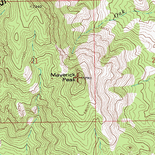 Topographic Map of Maverick Peak, AZ
