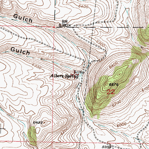 Topographic Map of Albers Spring, MT