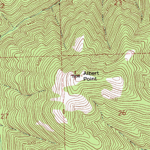 Topographic Map of Albert Point, MT